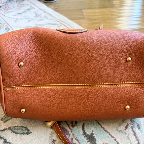 Dooney & Bourke Cognac Pebble Leather Satchel with Removable Strap - Picture 11 of 11